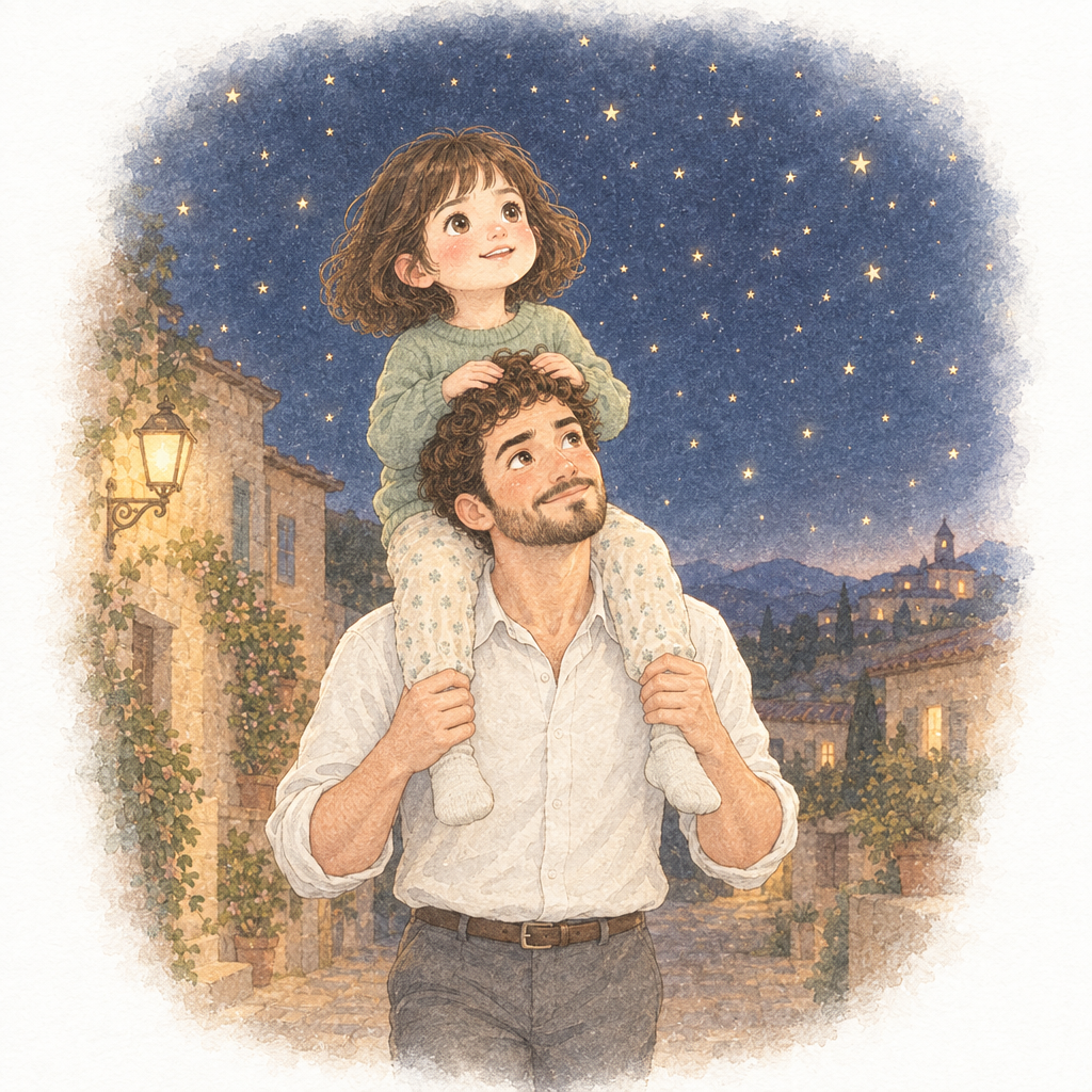 Retrato del niño y quien regala junto a la dedicatoria del libro personalizado